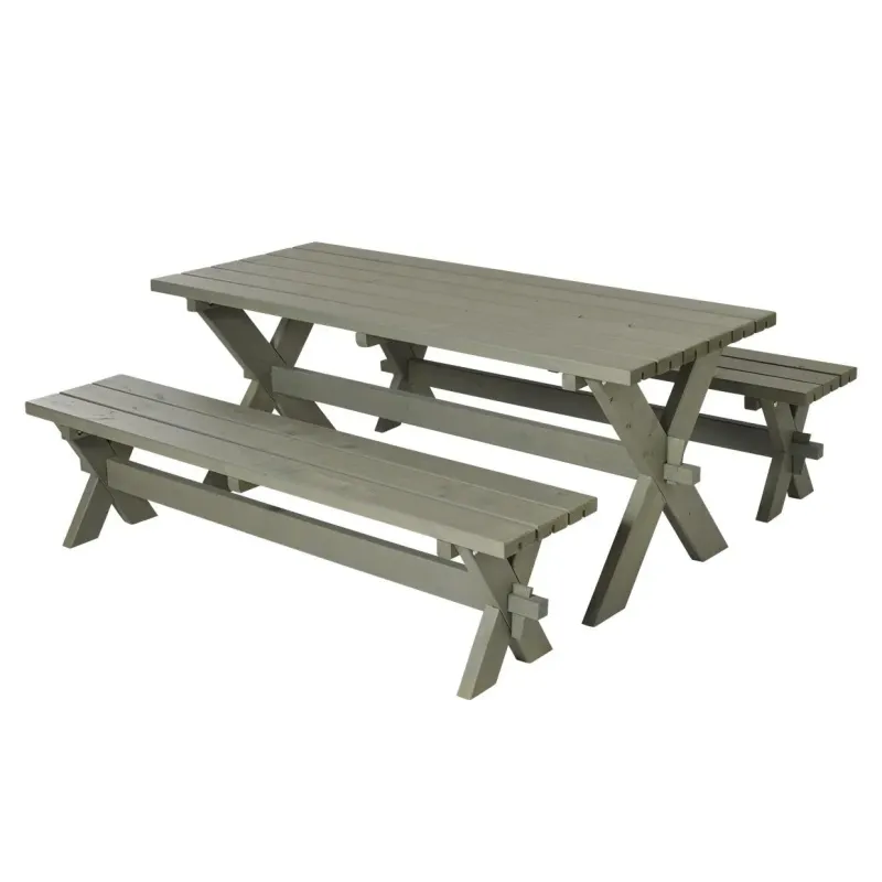Plus Nostalgi Plankesæt Bord Og Bænke Grundmalet Gråbrun 185900-18