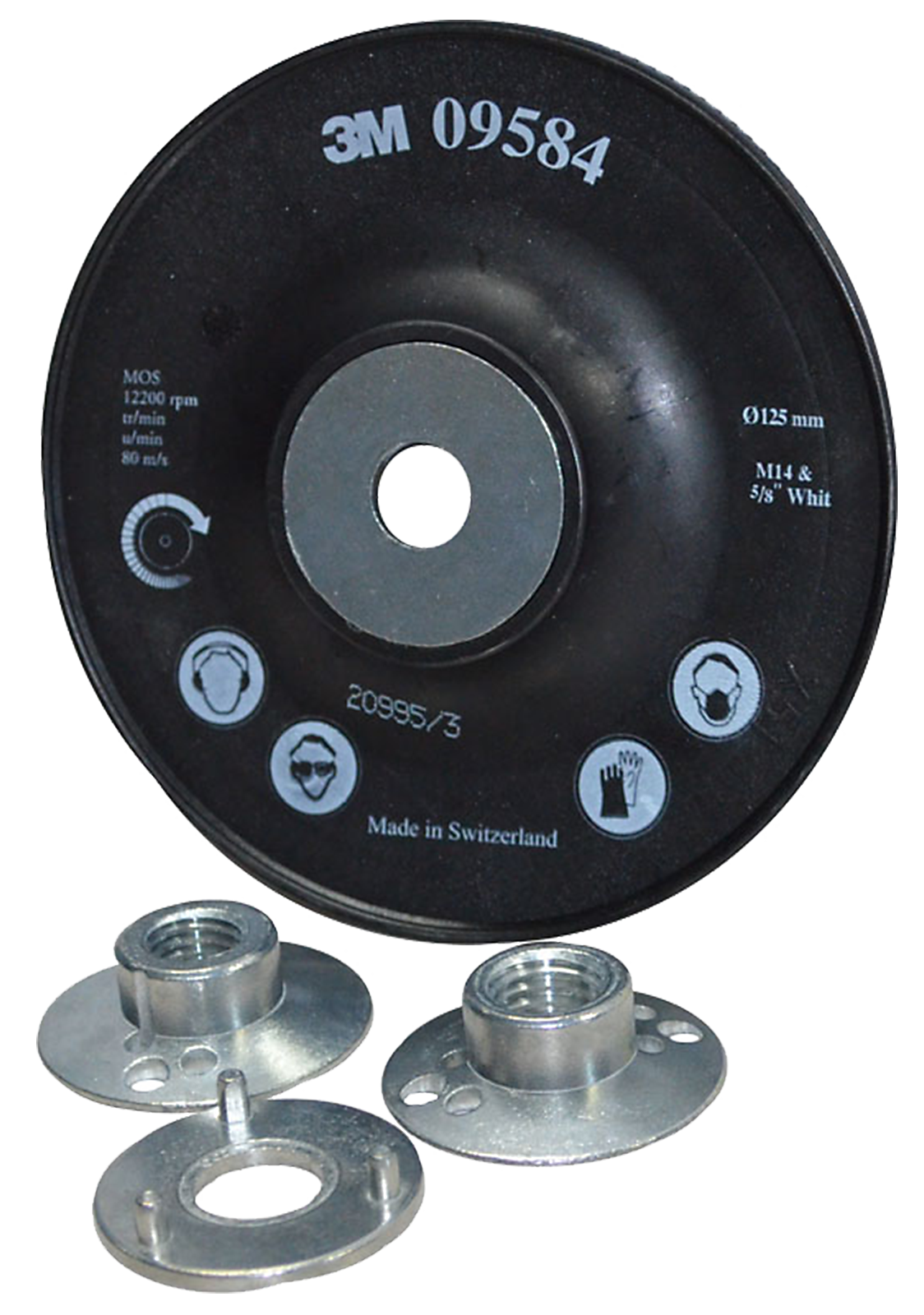 Bagplade Ventileret M14 Sort 125ã 22mm