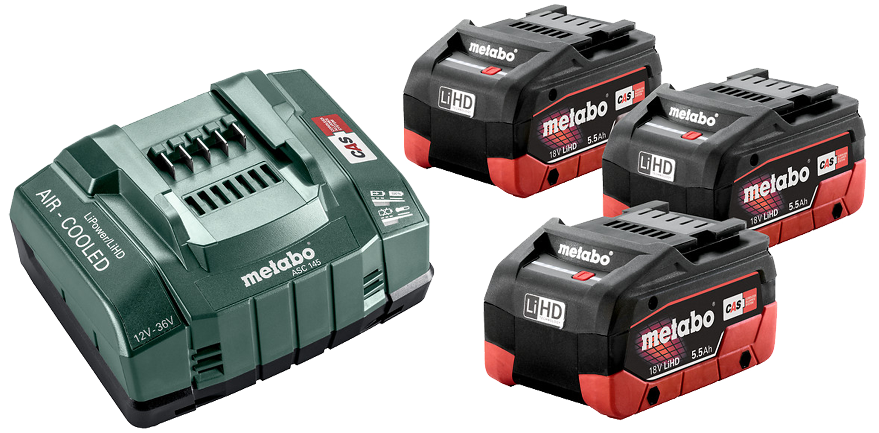 Batterisæt Med 3ã 18v   5ah Lihd   Oplader Asc 145
