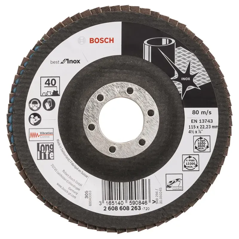 Bosch Lamelskive Inox Skrå 115mm K40 2608608263