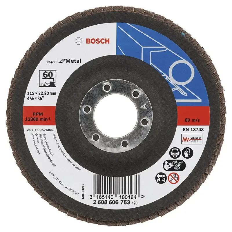 Bosch Lamelslibeskive  :  ø115x22mm K60 Skrå 2608606753