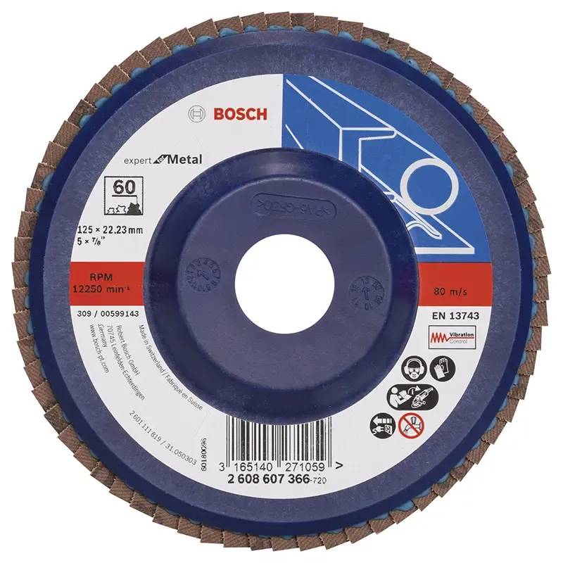 Bosch Lamelslibeskive  :mt ø125x22mm K60 Flad 2608607366