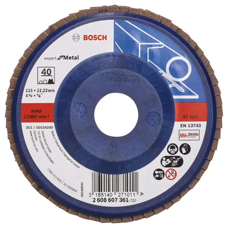 Bosch Lamelslibeskive  :mt ø115x22mmk40 Flad 2608607361