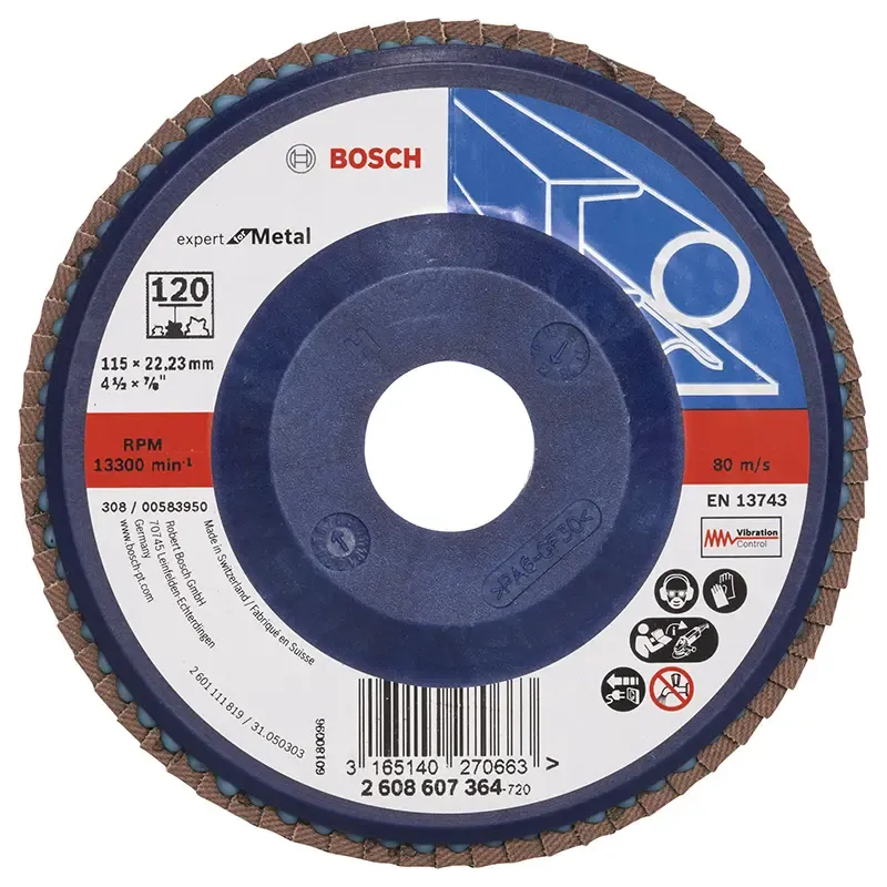 Bosch Lamelslibeskive  :mt ø115x22mmk120 Flad 2608607364