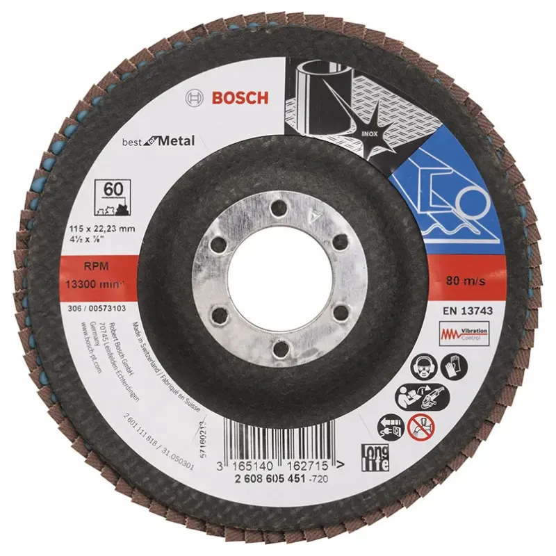 Bosch Lamelslibeskive Skrå  :mt ø115x22mm K60 2608605451