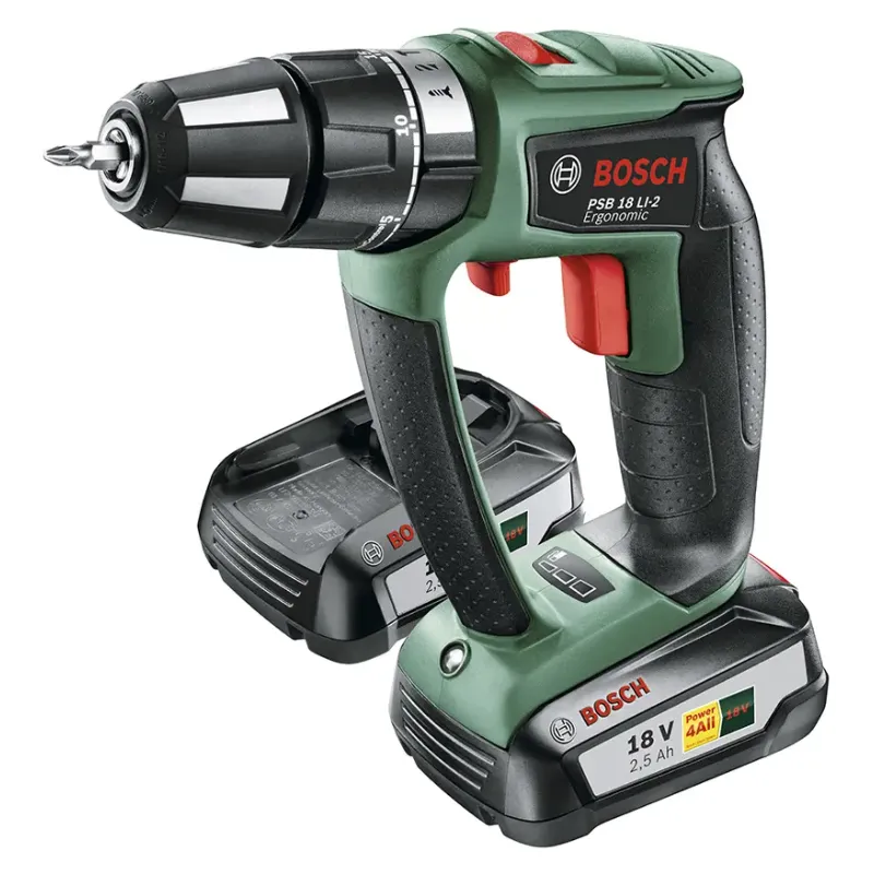 Bosch Psb 18 Li-  Ergonomic Akku-slagbore- Skruemaskine Med To Gear  Lithium-ion 06039b0301