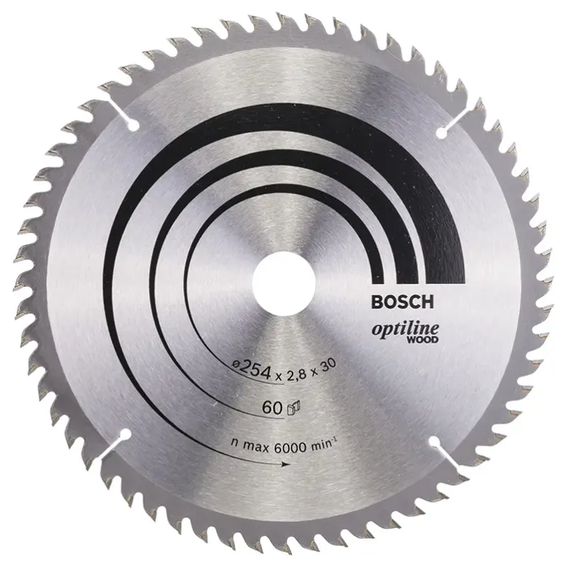 Bosch Rundsavsklinge 254x30mm 60t 20gr Træ 2608640444