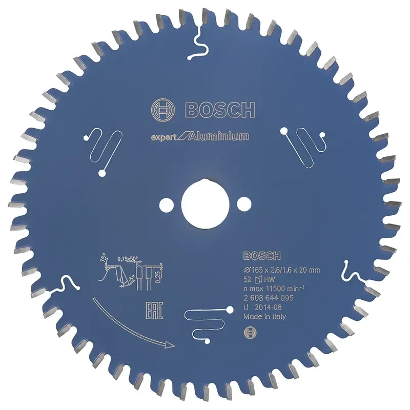 Bosch Rundsavsklinge 165x20x2 6mm 52t Exp Alu 2608644095