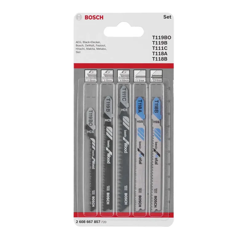 Bosch Stiksavklingeingesæt T119 T111c T118 5stk 2608667857