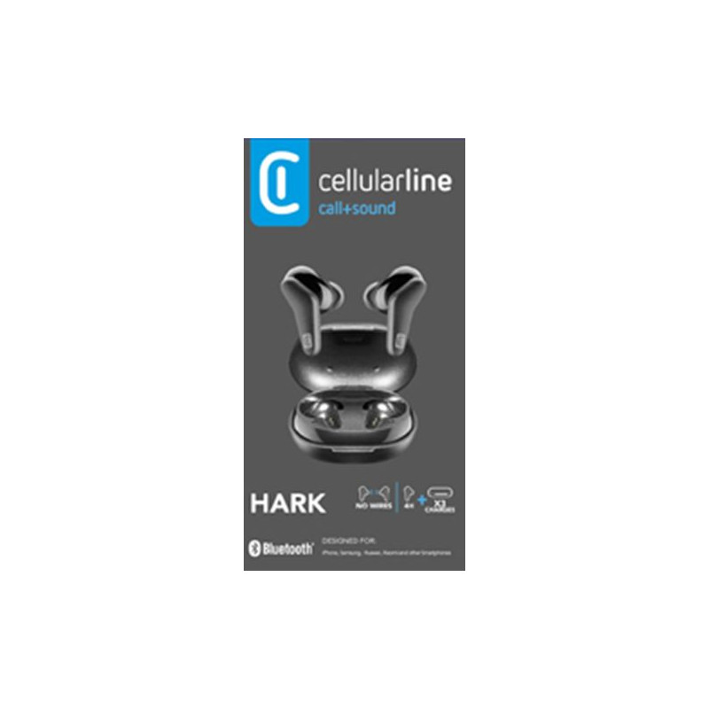 Cellularline Bt Tws Earphones  Hark  Univerel  Sort Trådløse In-ear øretelefoner