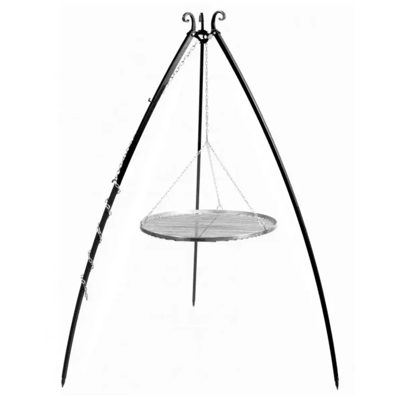 Cook King 200 Cm Trefod Med 50 Cm Grillrist   Rustfrit Stål
