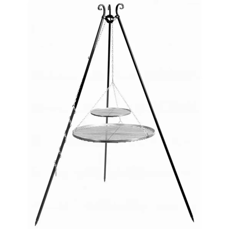 Cook King 180 Cm Trefod Med   Grillriste   Rustfrit Stål 80 Cm   40 Cm