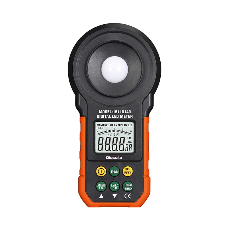 Digital Luxmeter For Måling Af Alm  Lys- Og Led Lysintensitet