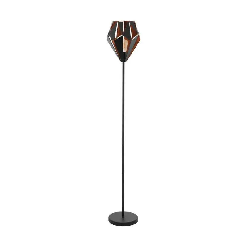 Eglo Carlton   Gulvlampe Sort Kobber Gulvlampe 49994