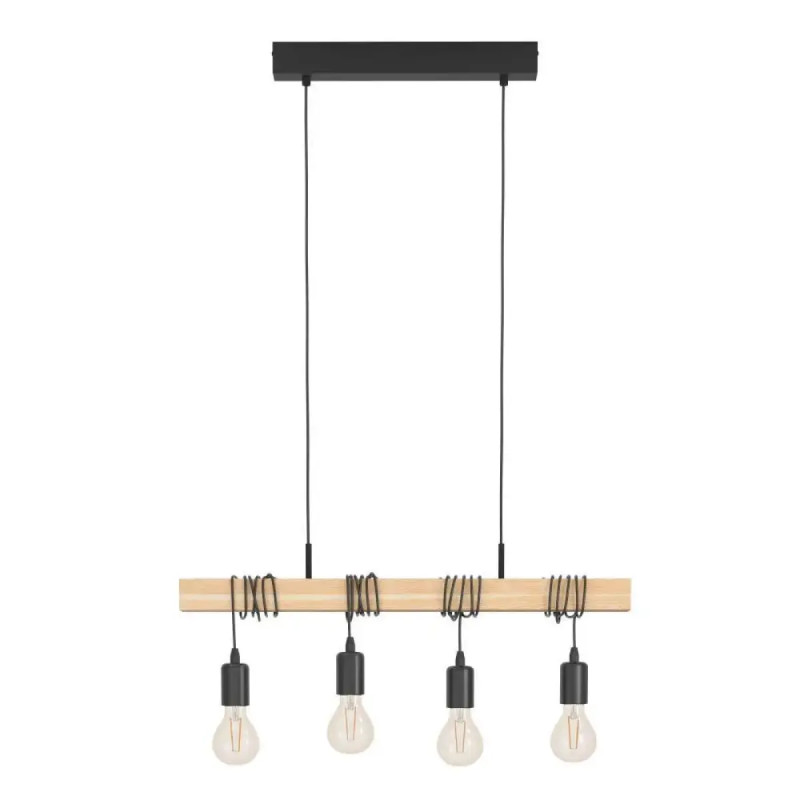 Eglo Townshend Langbord 4l Sort Træ Langbordlampe 32916