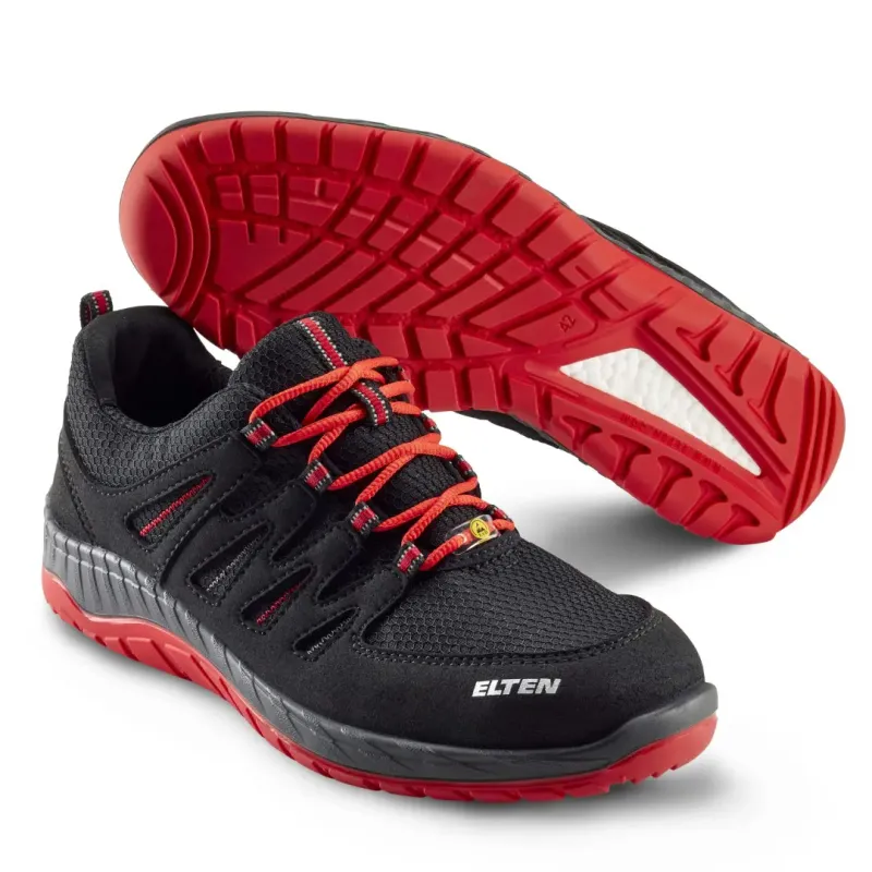 Elten Maddox Black-red Low Sikkerhedssko Stål Tåværn  Fiber Sømværn