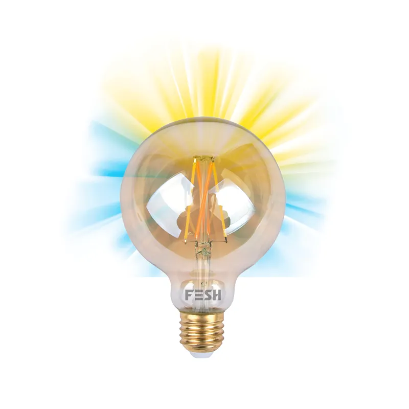 Fesh Smart Home Led Pære  Kold Varm Deko E27   5w Amber   125