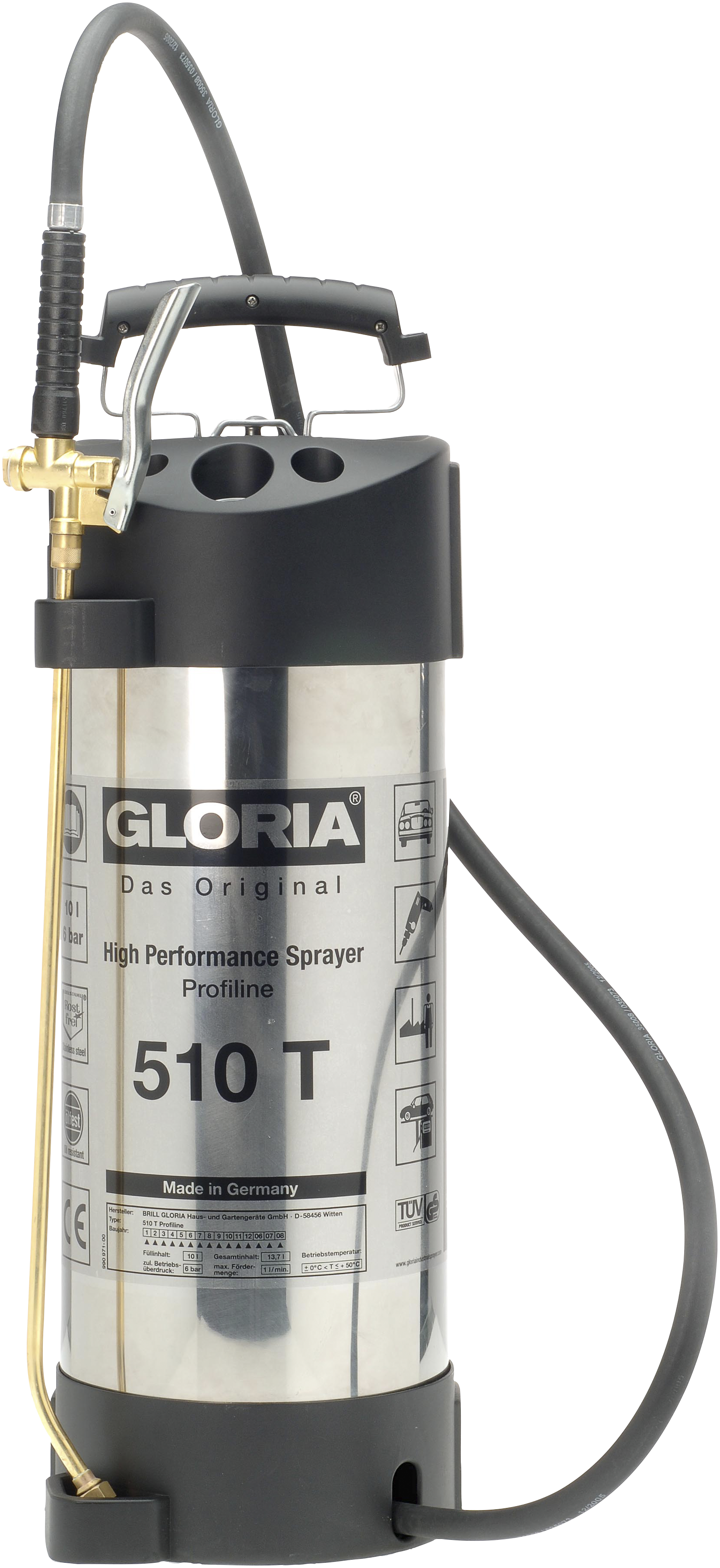Gloria Højtryksprøjte Profline 510t 10 Ltr