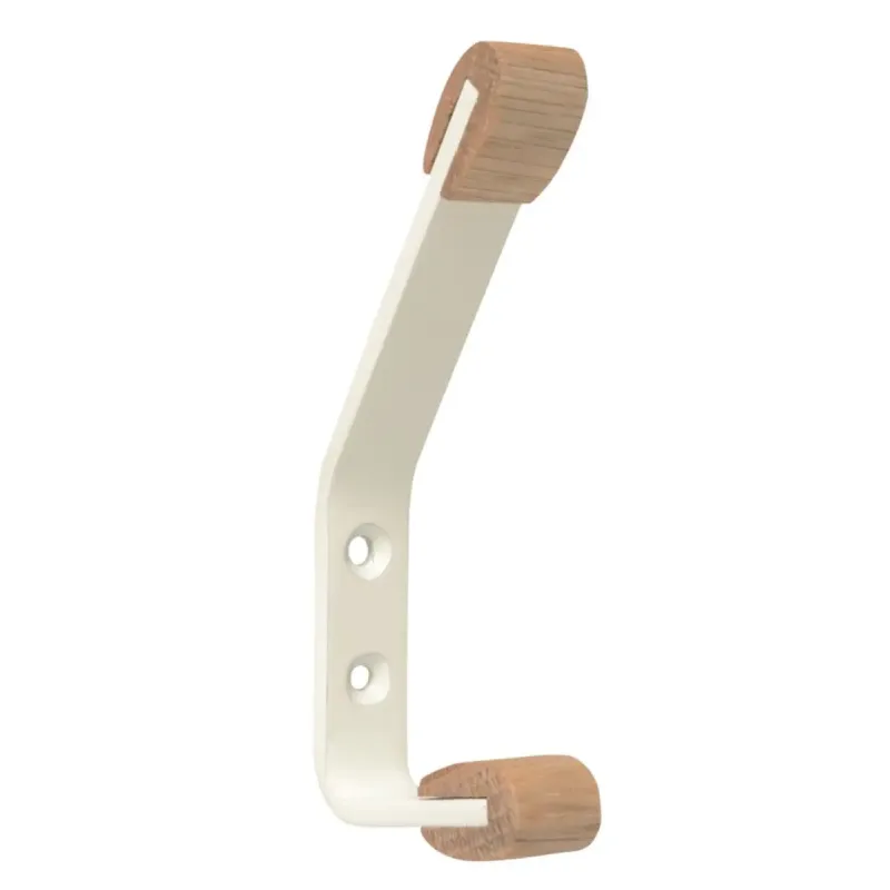Home-it Dobbelt Knage 12 Cm Bøgetræ Hvid