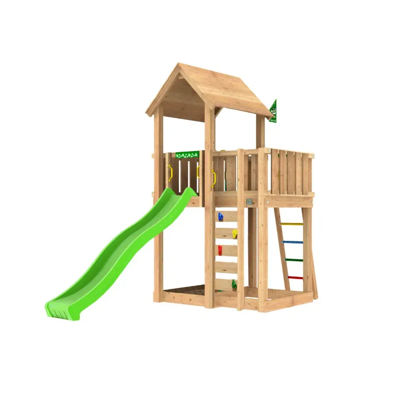 Legetårn Komplet Jungle Gym Mansion     Inkl  Grøn Rutsjebane