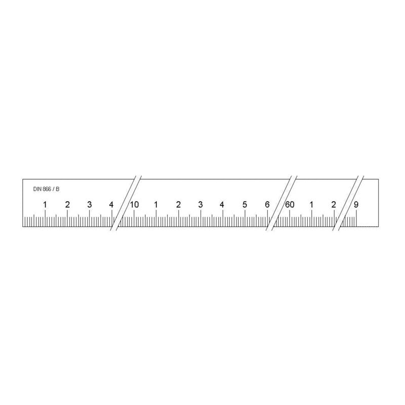 Målestav Form   500x25x5 Mm Din 866