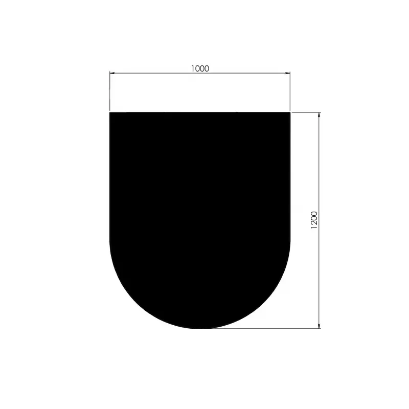 Morsø Gulvplade   Stål Halvrund 110x85 Cm Sort