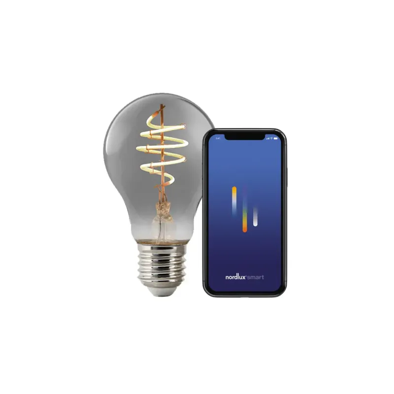 Nordlux Smart E27 A60 1800 Kelvin 100 Lumen Pære Røgfarvet
