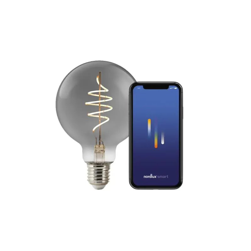 Nordlux Smart E27 G95 1800 Kelvin 100 Lumen Pære Røgfarvet
