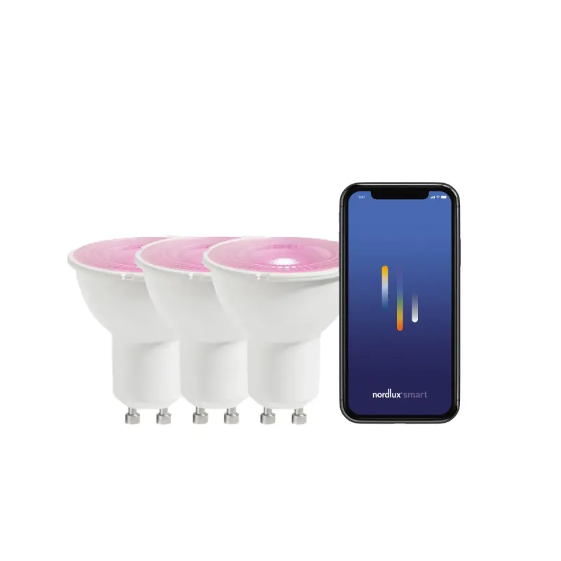 Nordlux Smart Gu10 -pack Par16 Colour 2200-6500 Kelvin 10-380 Lumen Pære Hvid