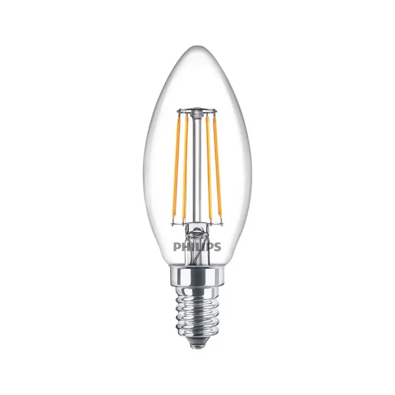 Philips Ledclassic Kerte Filament  40w  E14  Varm Hvid  Klar Ikke Dæmpbar   -stk  8718699664909