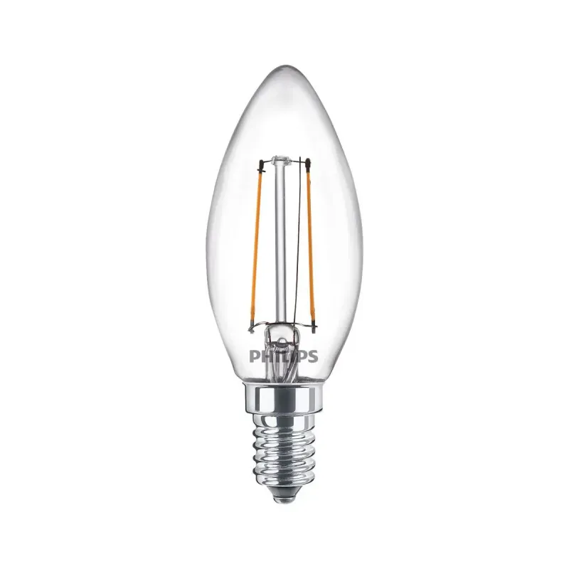 Philips Ledclassic Kerte Filament  25w  E14  Varm Hvid  Klar Ikke Dæmpbar   -stk  8718699664985