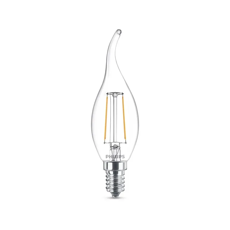 Philips Ledclassic Filament 25w Bøjet Top E14 Varm Hvid Klar Ikke Dæmpbar    Stk 8718696573877