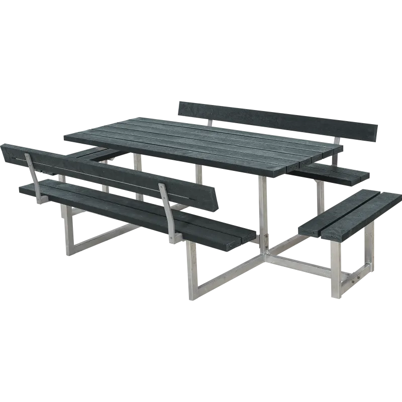 Plus Basic Bord Bænkesæt     Ryglæn Og   Påbygninger 260 Cm Retex Grå 185815-38
