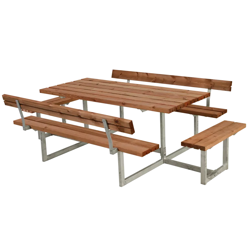 Plus Basic Bord Bænkesæt Ryglæn Og Påbygninger 260 Cm Teak 185815-17
