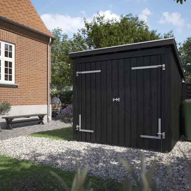 Plus Nordic Cykelskur   Mâ    Model   Dobbeltdør Inkl  Tagpap Alulister 1685605-