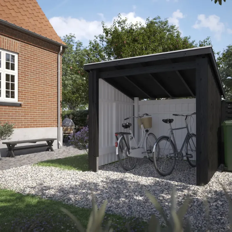 Plus Nordic Cykelskur   Mâ    Modul åben Inkl  Tagpap Alulister 168565-