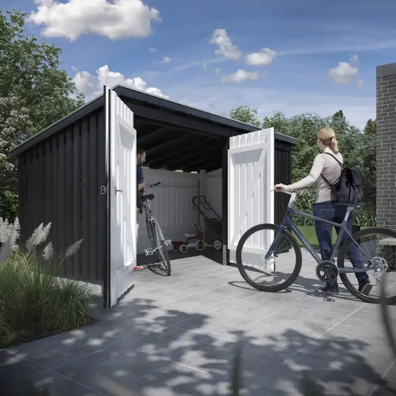Plus Nordic Multi Havehus     Mâ    Moduler   Dobbeltdør Og Lukket Front Inkl  Tagpap Alulister 1685815-
