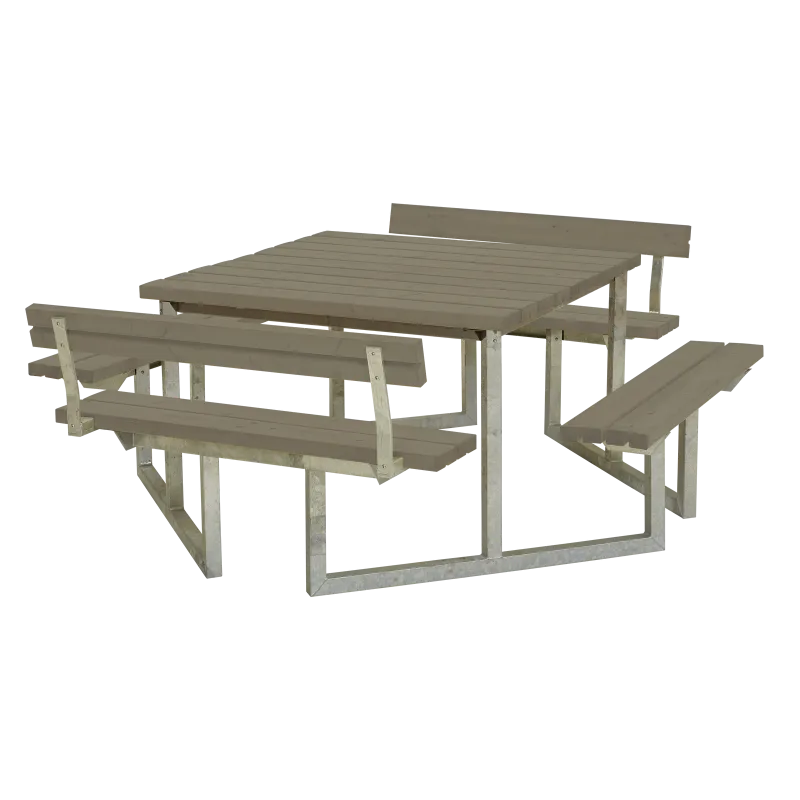 Plus Twist Bord Bænkesæt Ryglæn 204 Cm Gråbrun 187811-18