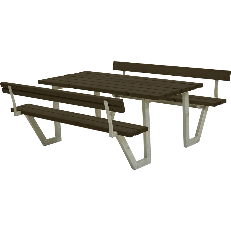 Plus Wega Bord Bænkesæt     Ryglæn 177 Cm Sort
