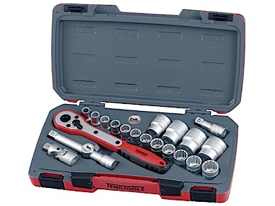 Topnøglesæt Med     Quot    -fatning Teng Tools T1221-