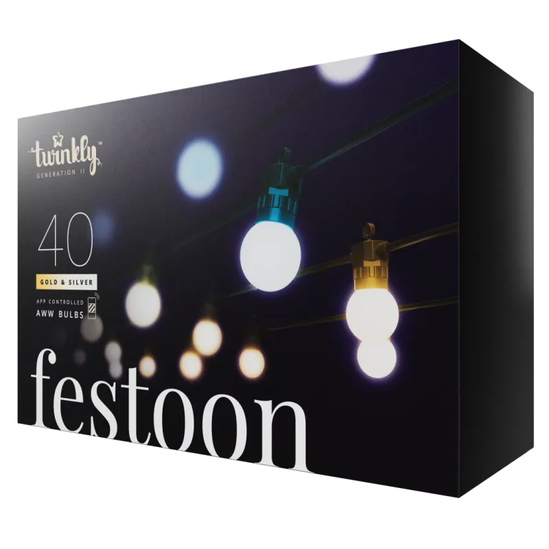 Twinkly Festoon Party Lights Lyskæde 40led Aww G45 Bulbs