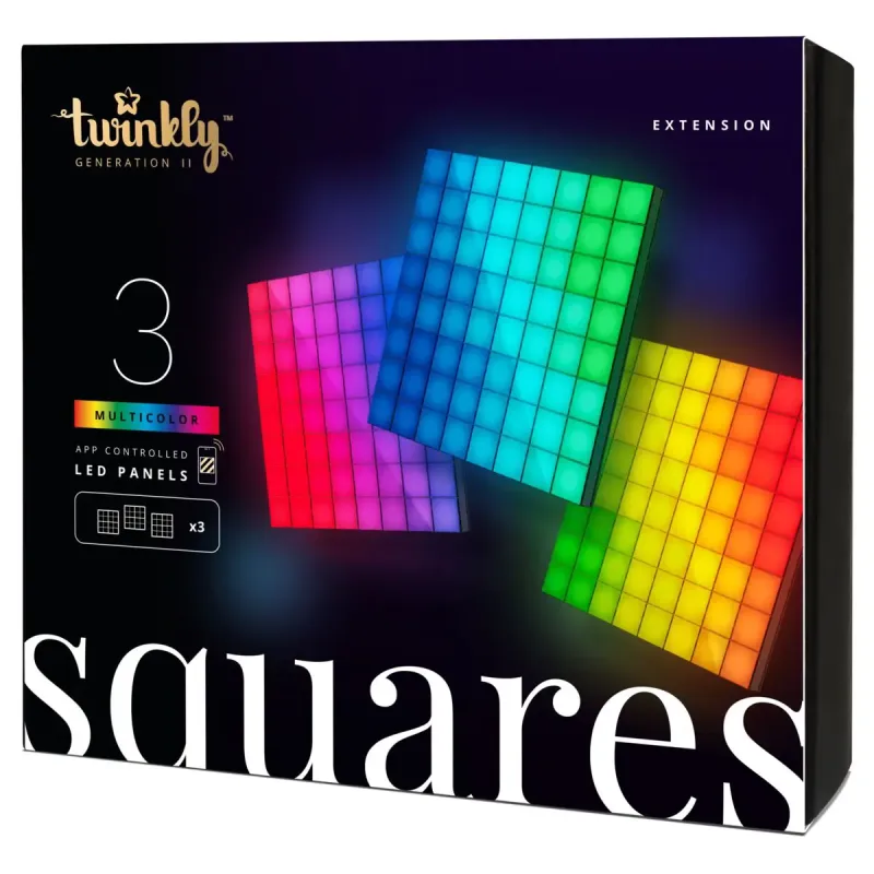 Twinkly Light Squares   Pak Lyspanel Extenson Rgb   16x16 Cm   64led Pr Panel