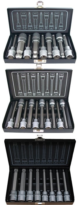Bato Kombi Pakke  Stifttopsæt Lang Med Kugle  -19mm     Quot  Stifttopsæt Lang Torx 20-70     Quot  Stifttopsæt Lang Xzn  -18     Quot  28 Dele