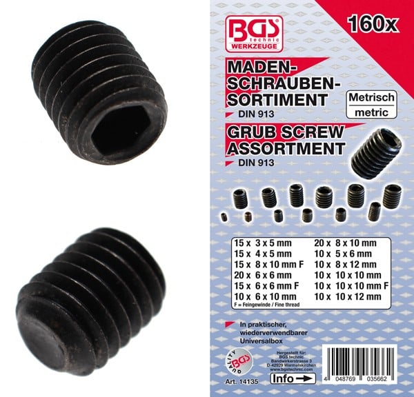 Bgs Pinol Skruesortiment  -10mm  160 Dele
