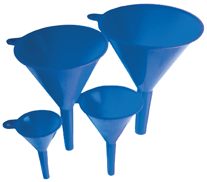 Bgs Tragte Blå Plast ø50-75-100-125mm  Sæt   Dele
