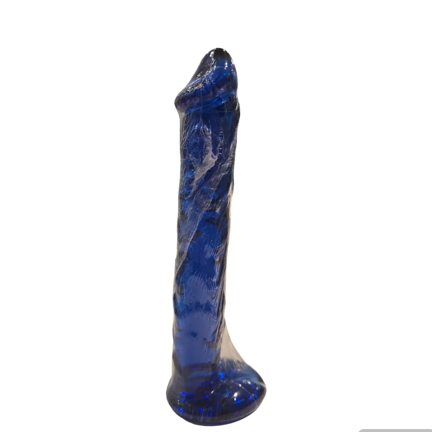 Blå Glasdildo 18cm ø3cm