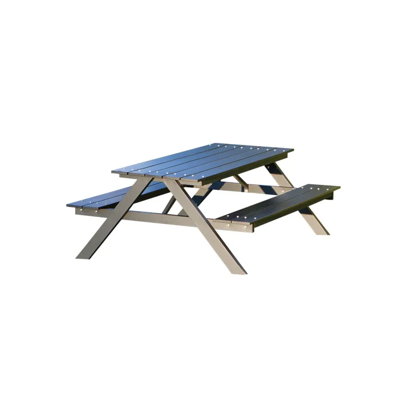 Børne Bord- Bænksæt Hortus  -model Sort Plywood Og Alu  Stel 801-093