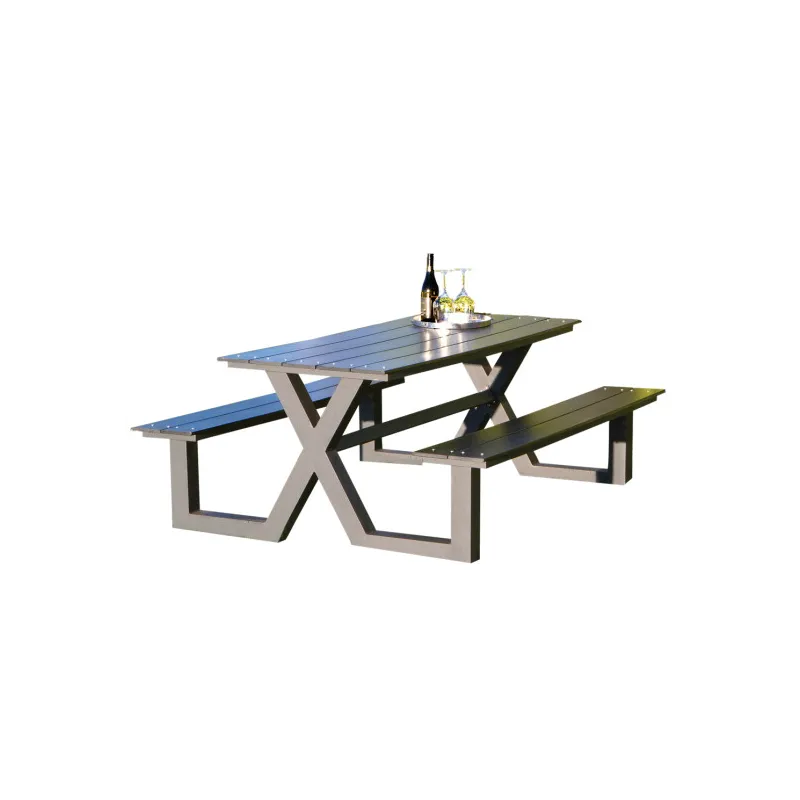 Bord- Bænksæt Hortus  -model Sort Plywood Og Antracit Stel 801-089