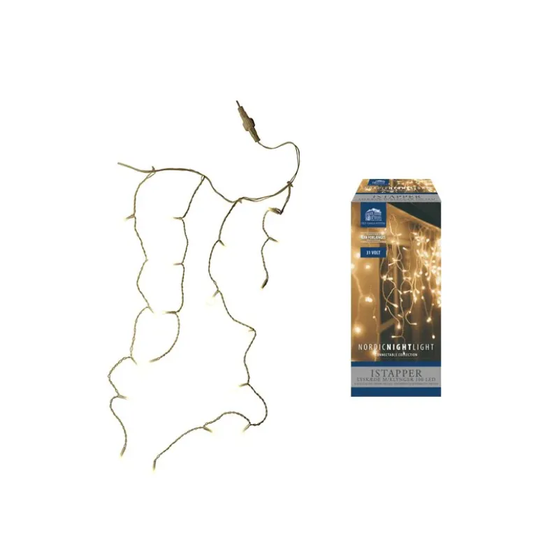 Dga Lyskæde  100led  200cm Faldenede Istapper Hvid 23141009