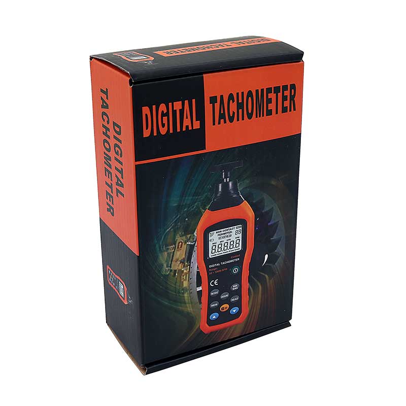 Digital Håndtachometer Omdrejningstæller Med Mekanisk Måling Og Data Logning